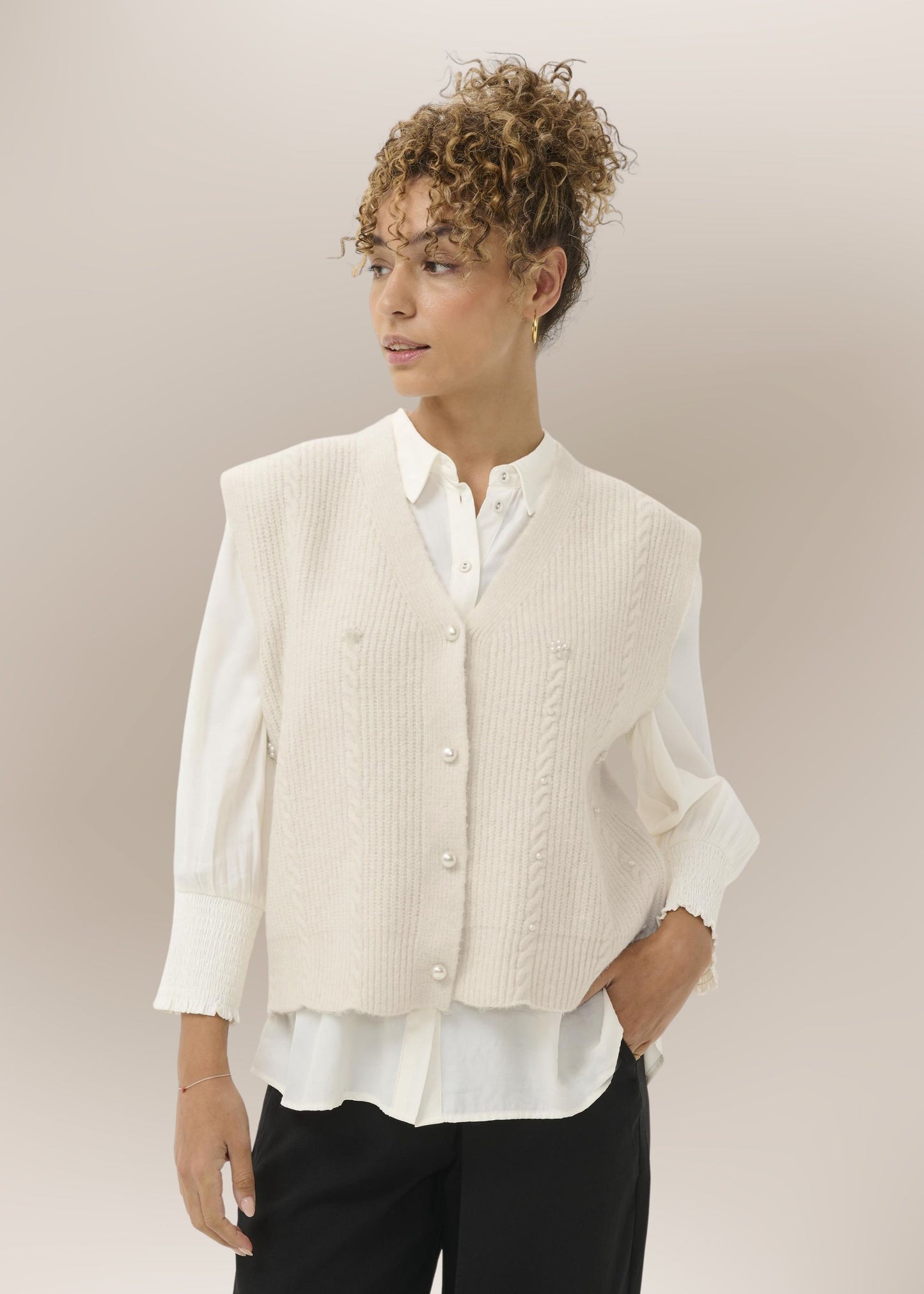 Gilet Sans Manches Détails Perles