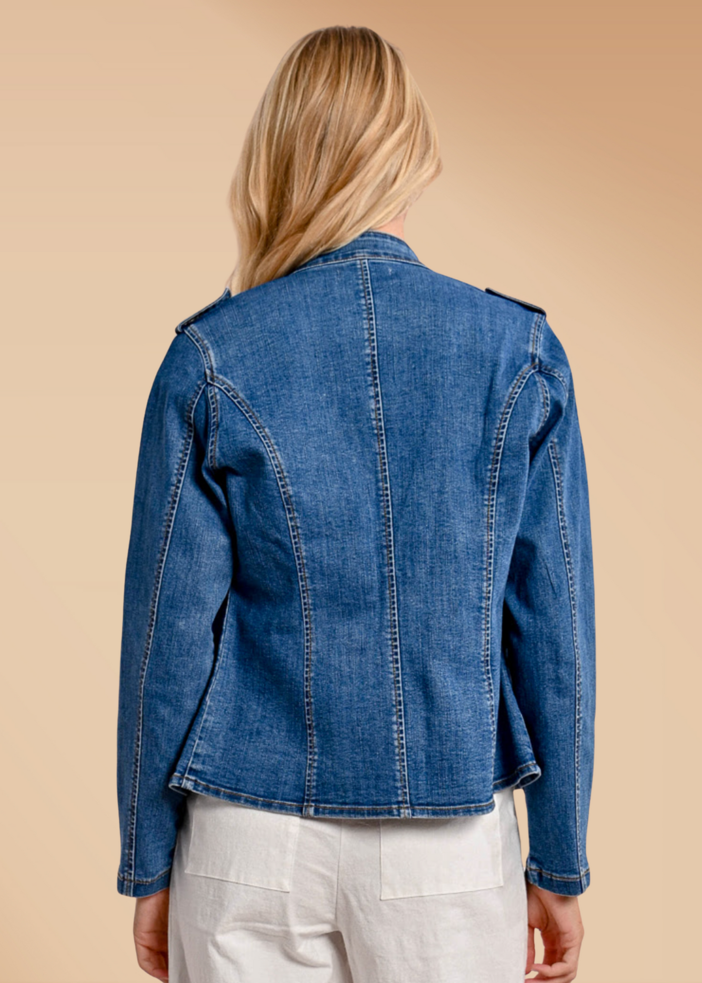Veste en Jean avec Boutonnière