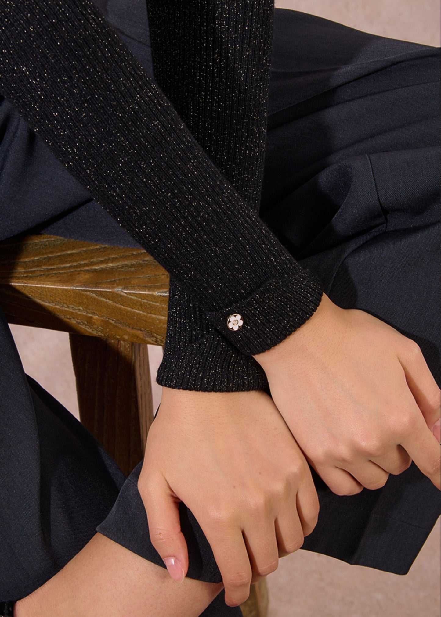 Pull Fin Col Roulé à Paillette