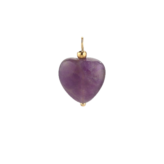 Coeur améthyste violet - 13mm