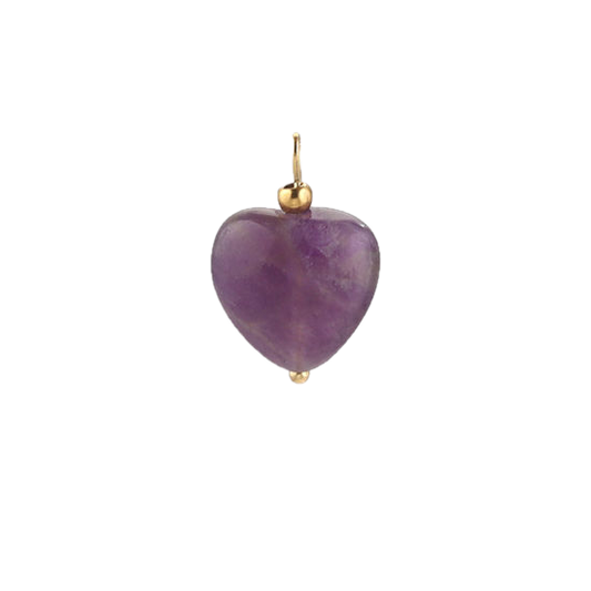 Coeur améthyste violet - 13mm