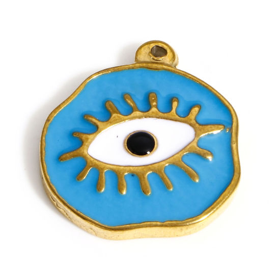 Oeil rond bleu - 20mm