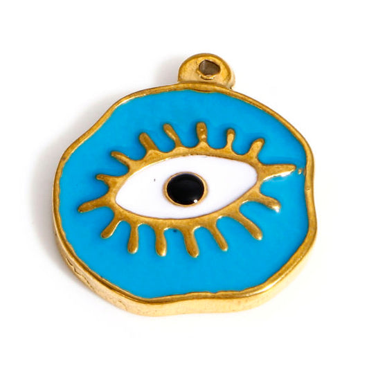 Oeil rond bleu - 20mm