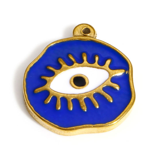 Oeil rond bleu foncé - 20mm