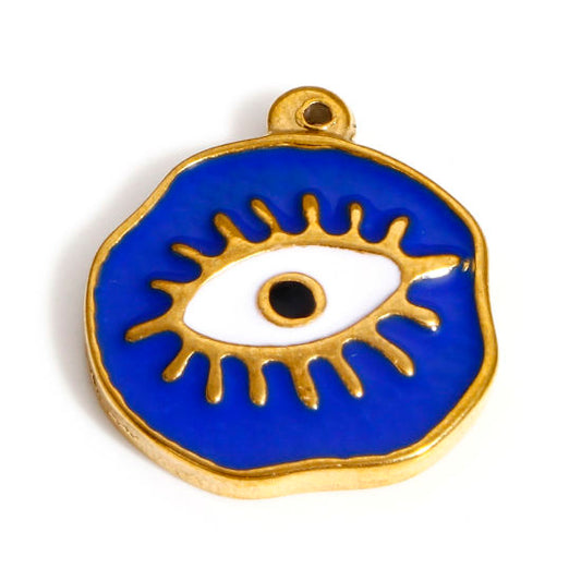 Oeil rond bleu foncé - 20mm
