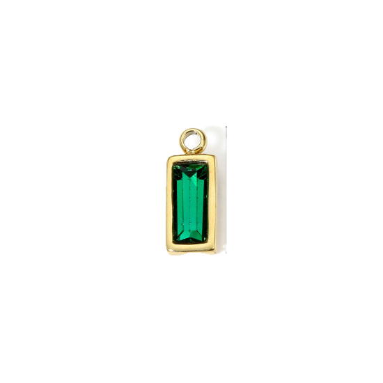 Strass rectangle vert - 11mm
