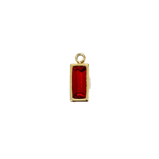 Strass rectangle rouge - 11mm