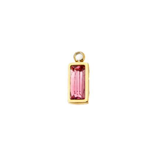 Strass rectangle rose - 11mm