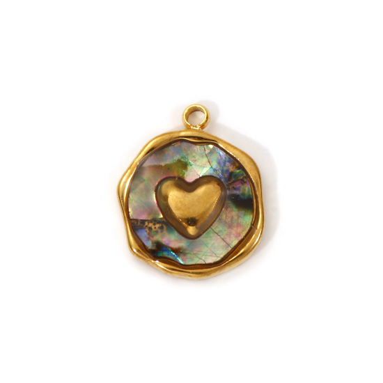 Médaillon Coeur en ormeau - 15mm