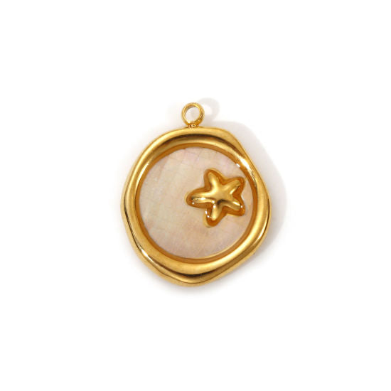 Médaillon Etoile de mer nacré - 19mm