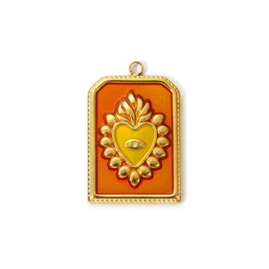 Amulette orange - 28mm