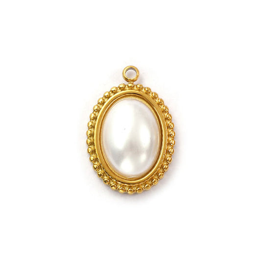 Médaillon prele blanche 3 - 21mm